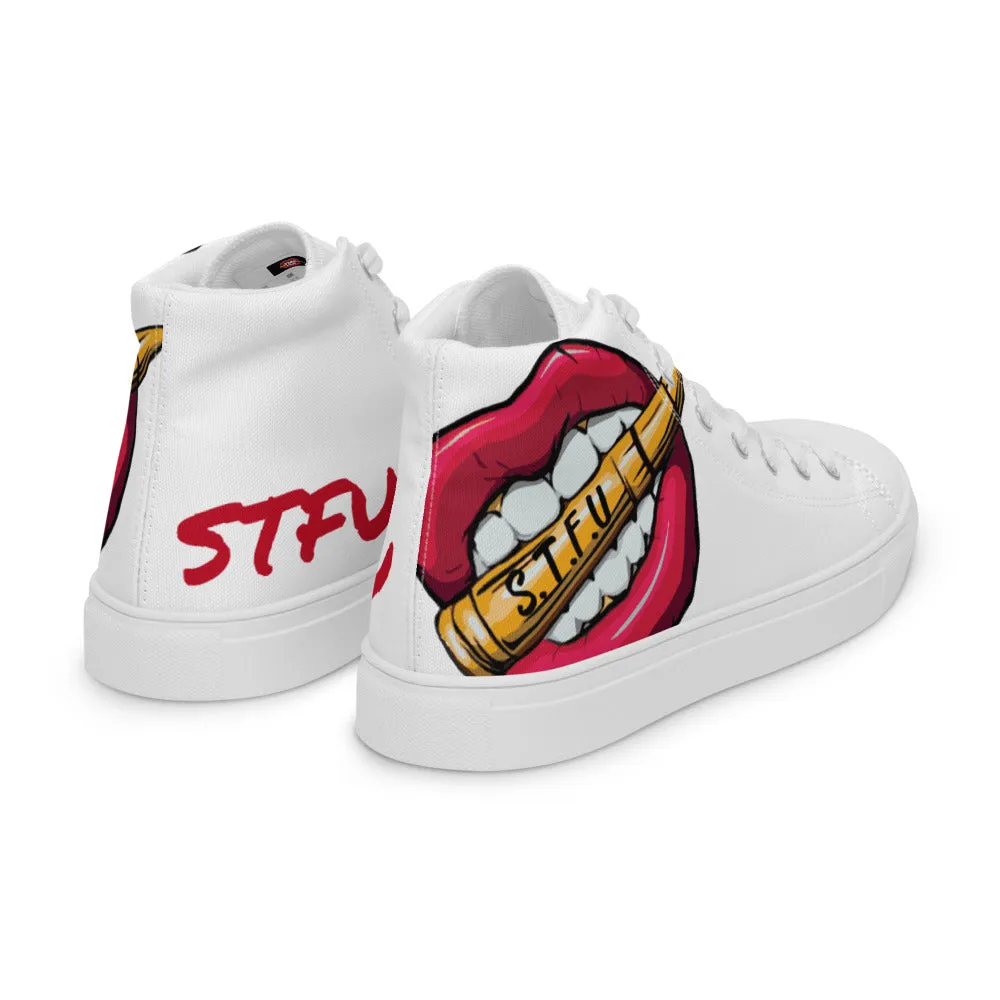 STFU Classic Logo Women’s High Top Canvas  - White