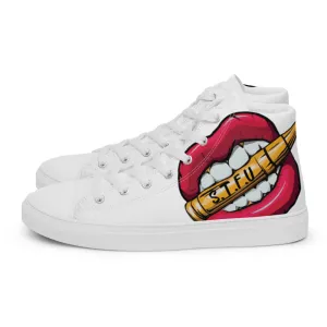 STFU Classic Logo Women’s High Top Canvas  - White