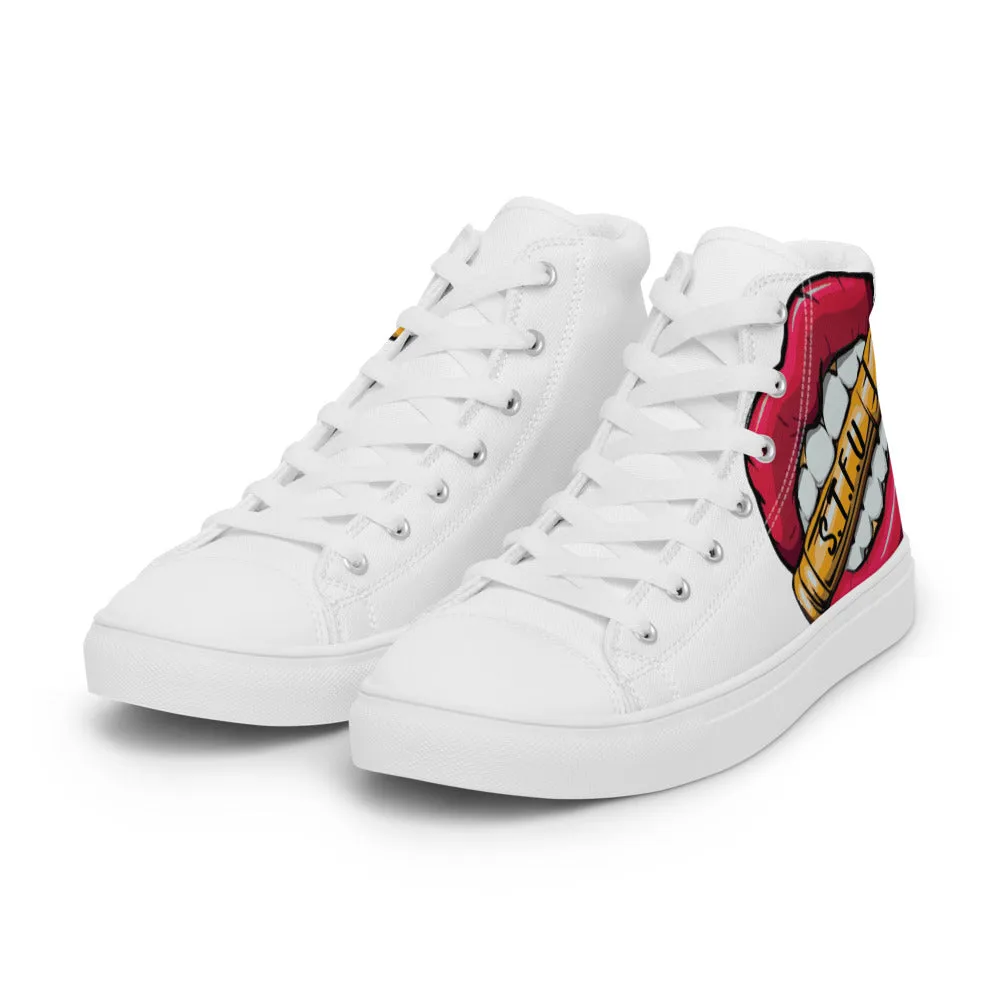 STFU Classic Logo Women’s High Top Canvas  - White