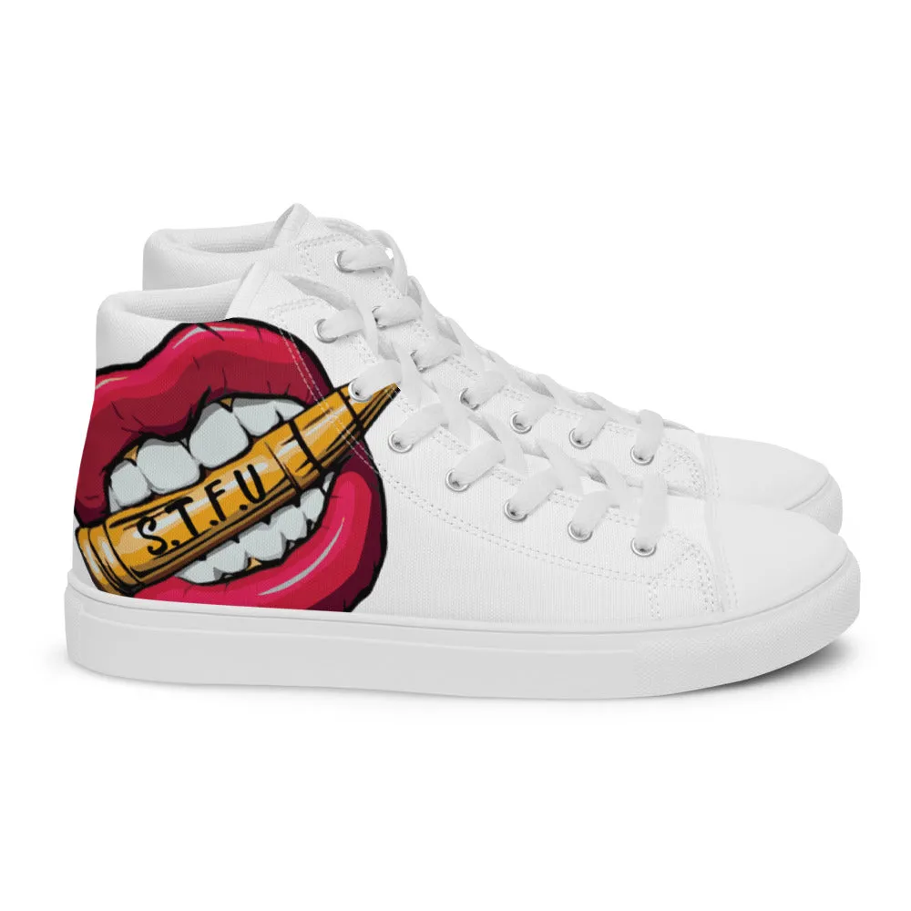 STFU Classic Logo Women’s High Top Canvas  - White