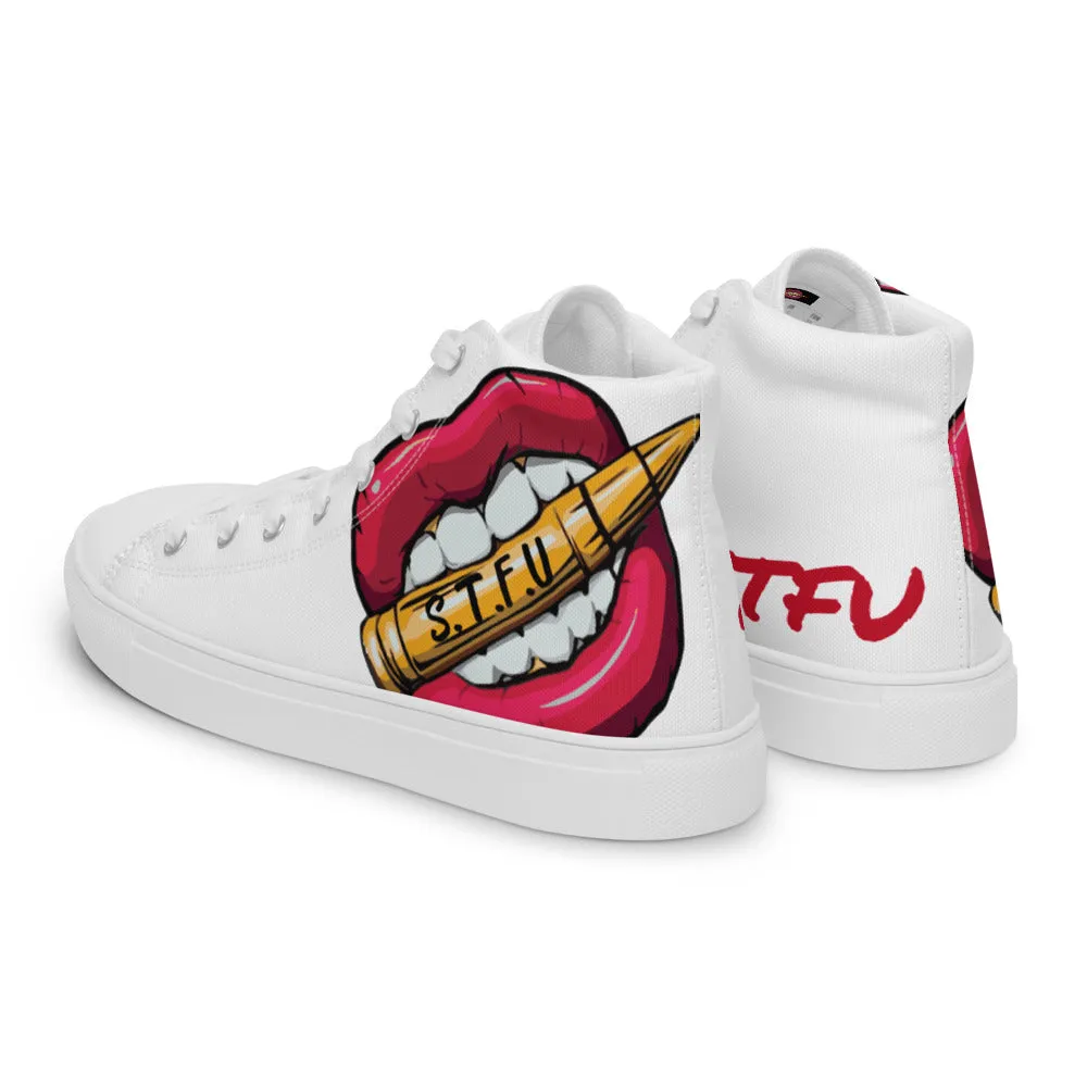 STFU Classic Logo Women’s High Top Canvas  - White