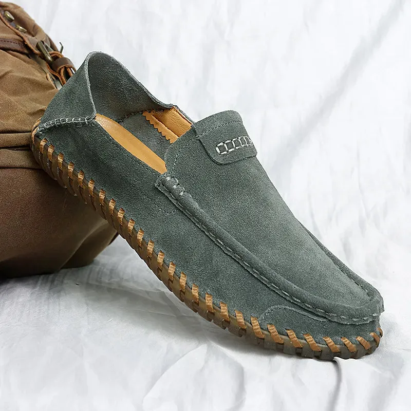 Suede Stitched Moccasins