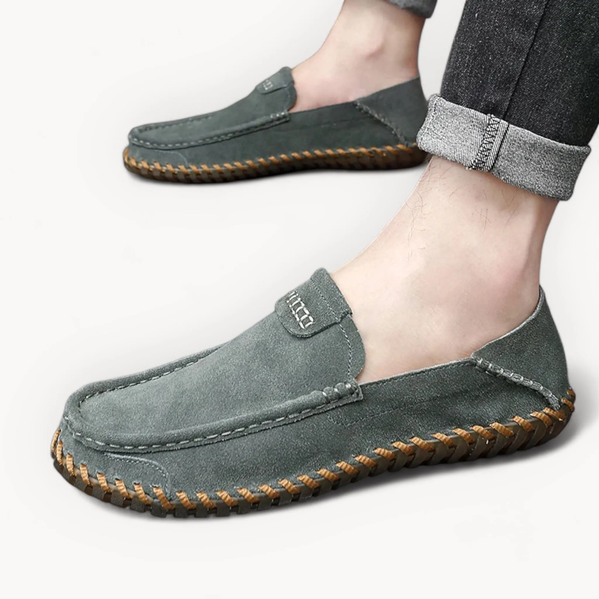 Suede Stitched Moccasins