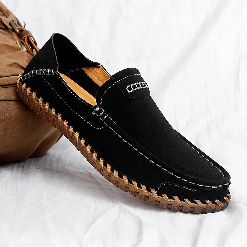 Suede Stitched Moccasins