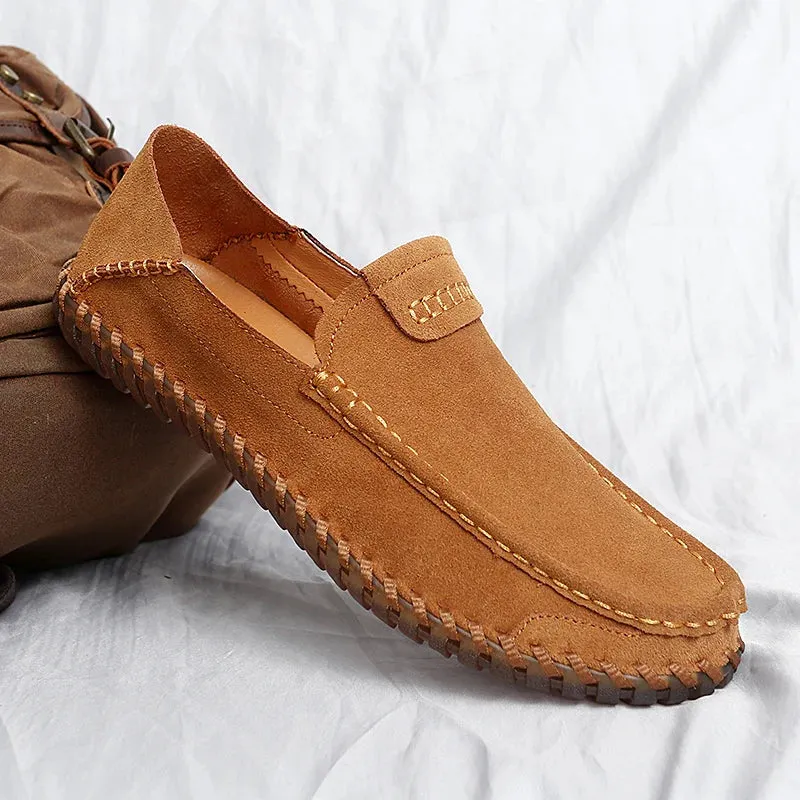 Suede Stitched Moccasins