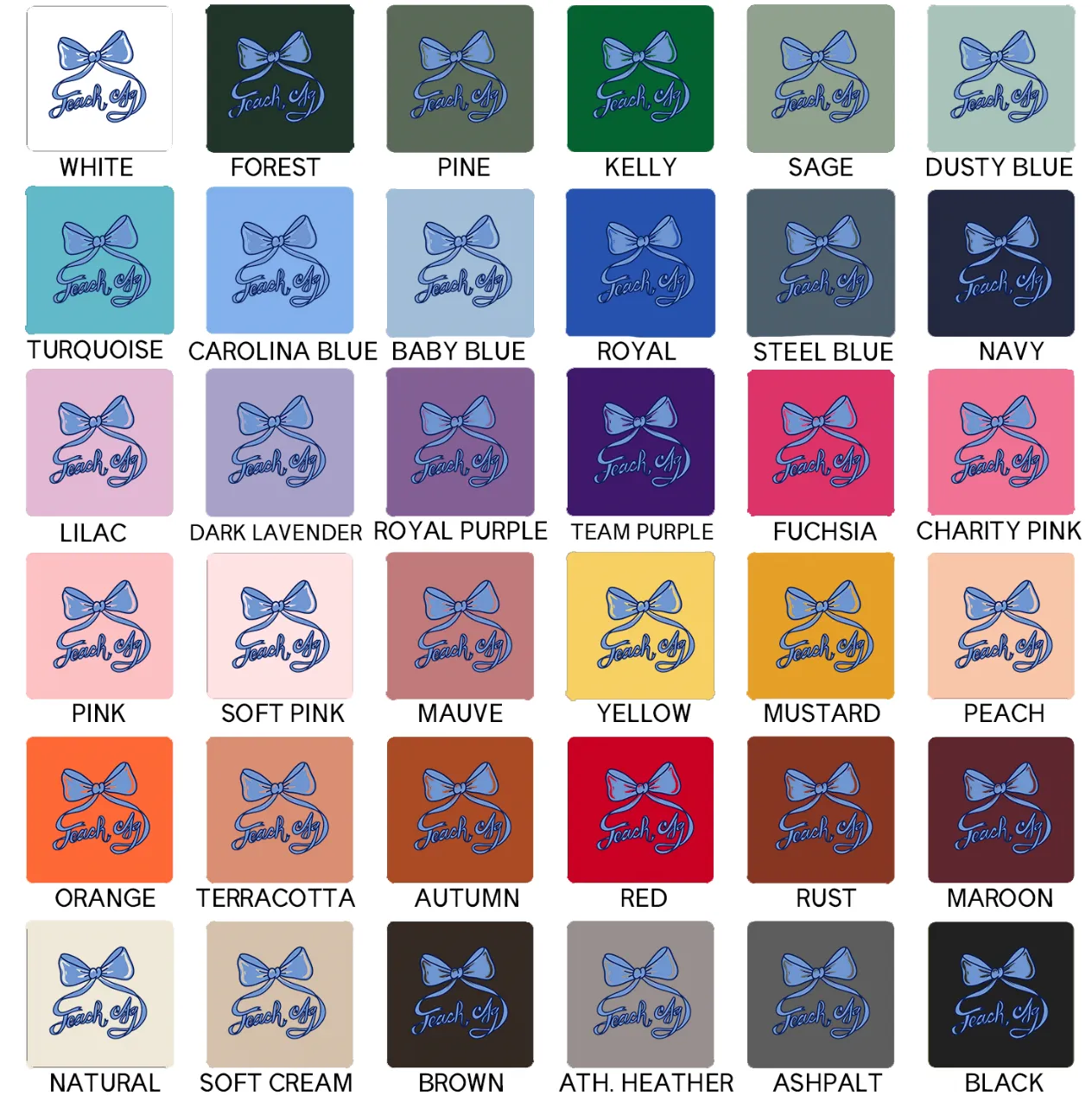Teach Ag Bow Blue– Bella Canvas T-Shirt
