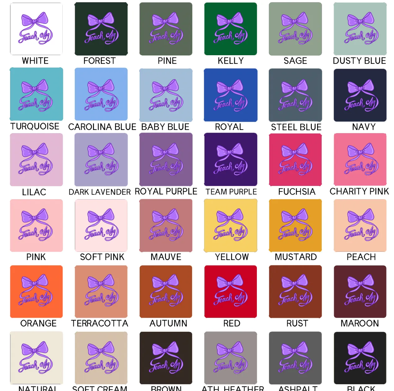 Teach Ag Bow Purple – Bella Canvas T-Shirt