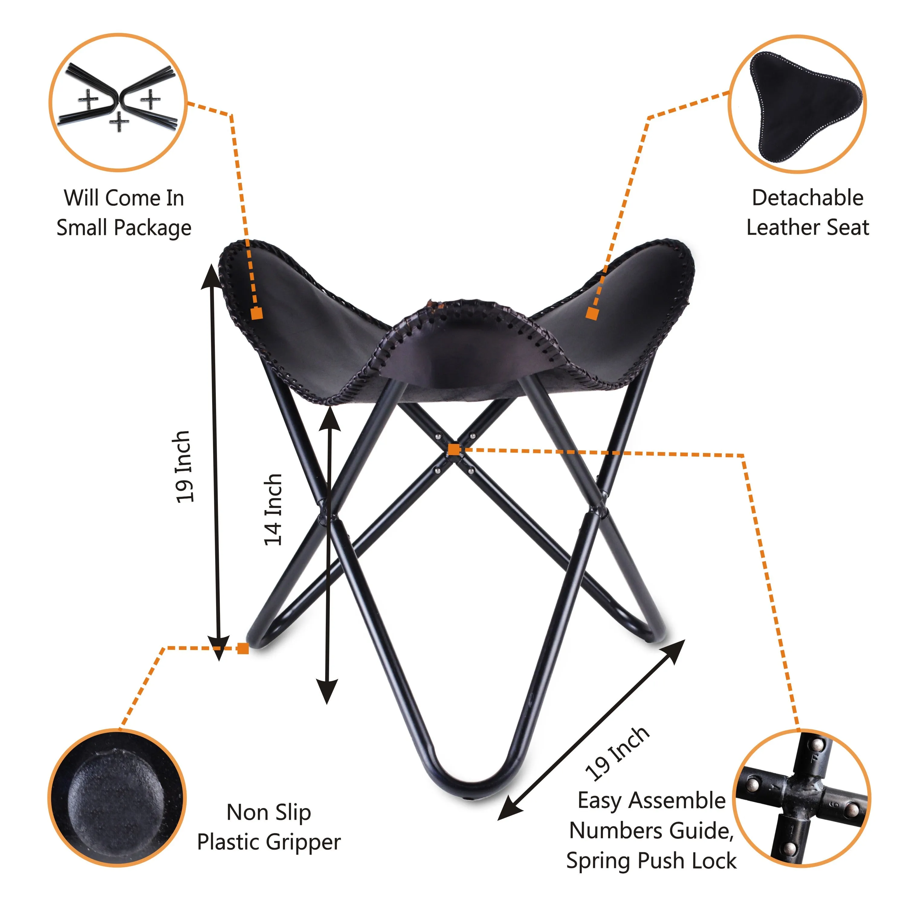 The Butterfly | Leather Tripod Chair