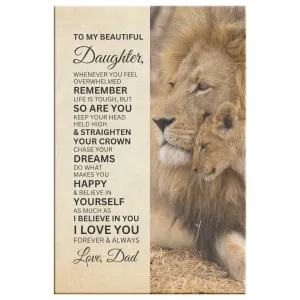 To My Daughter | Straighten Your Crown | Canvas Print from Dad