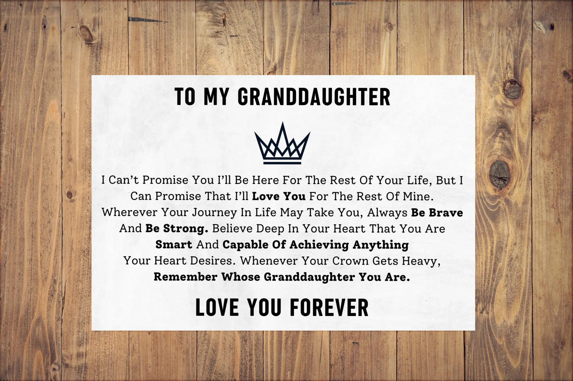 To My Granddaughter Message Card Canvas And Dreamcatcher Bracelet Gift Set - PRICE INCLUDES FREE SHIPPING