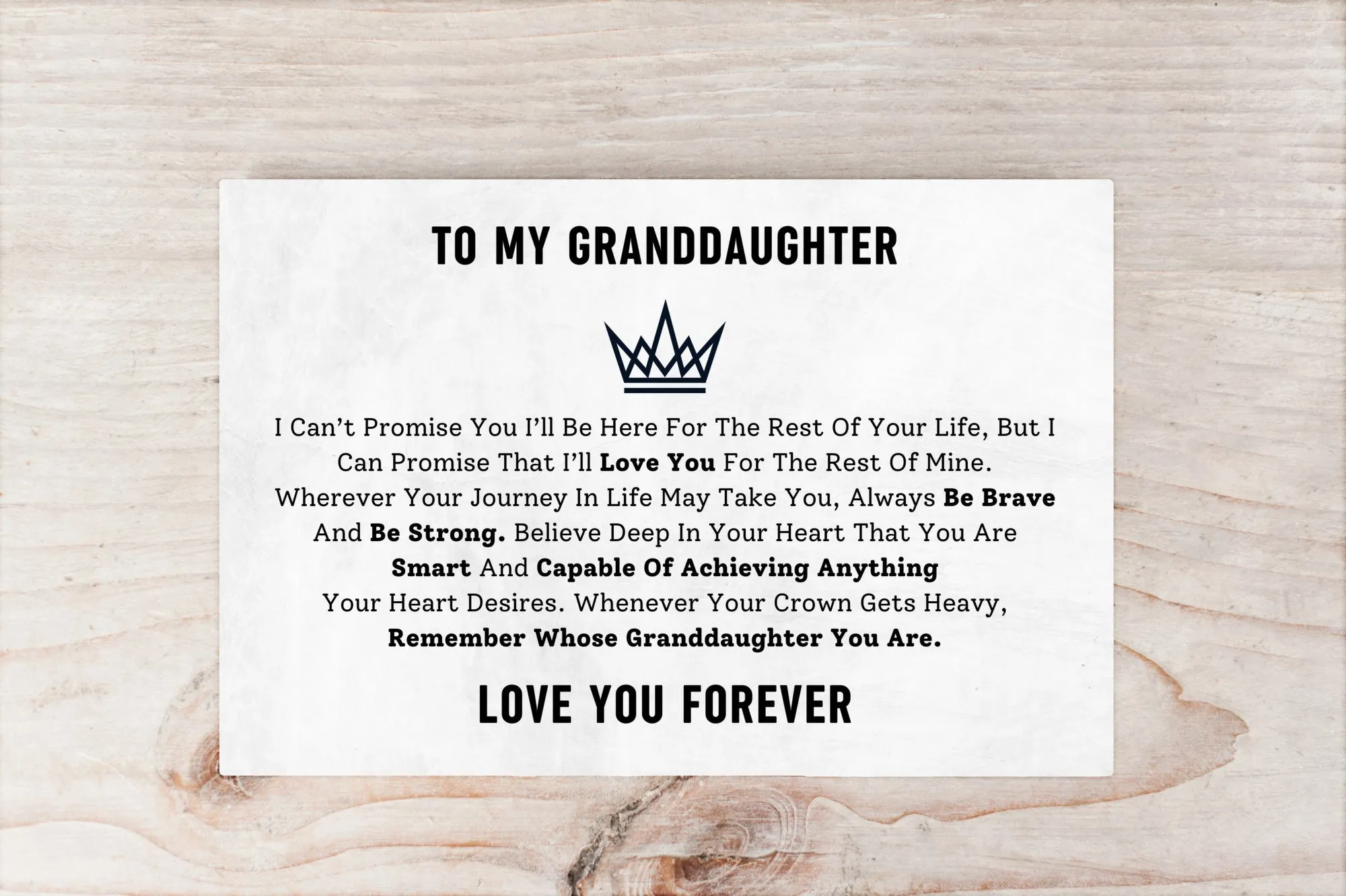 To My Granddaughter Message Card Canvas And Dreamcatcher Bracelet Gift Set - PRICE INCLUDES FREE SHIPPING