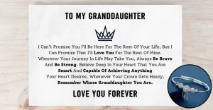 To My Granddaughter Message Card Canvas And Dreamcatcher Bracelet Gift Set - PRICE INCLUDES FREE SHIPPING