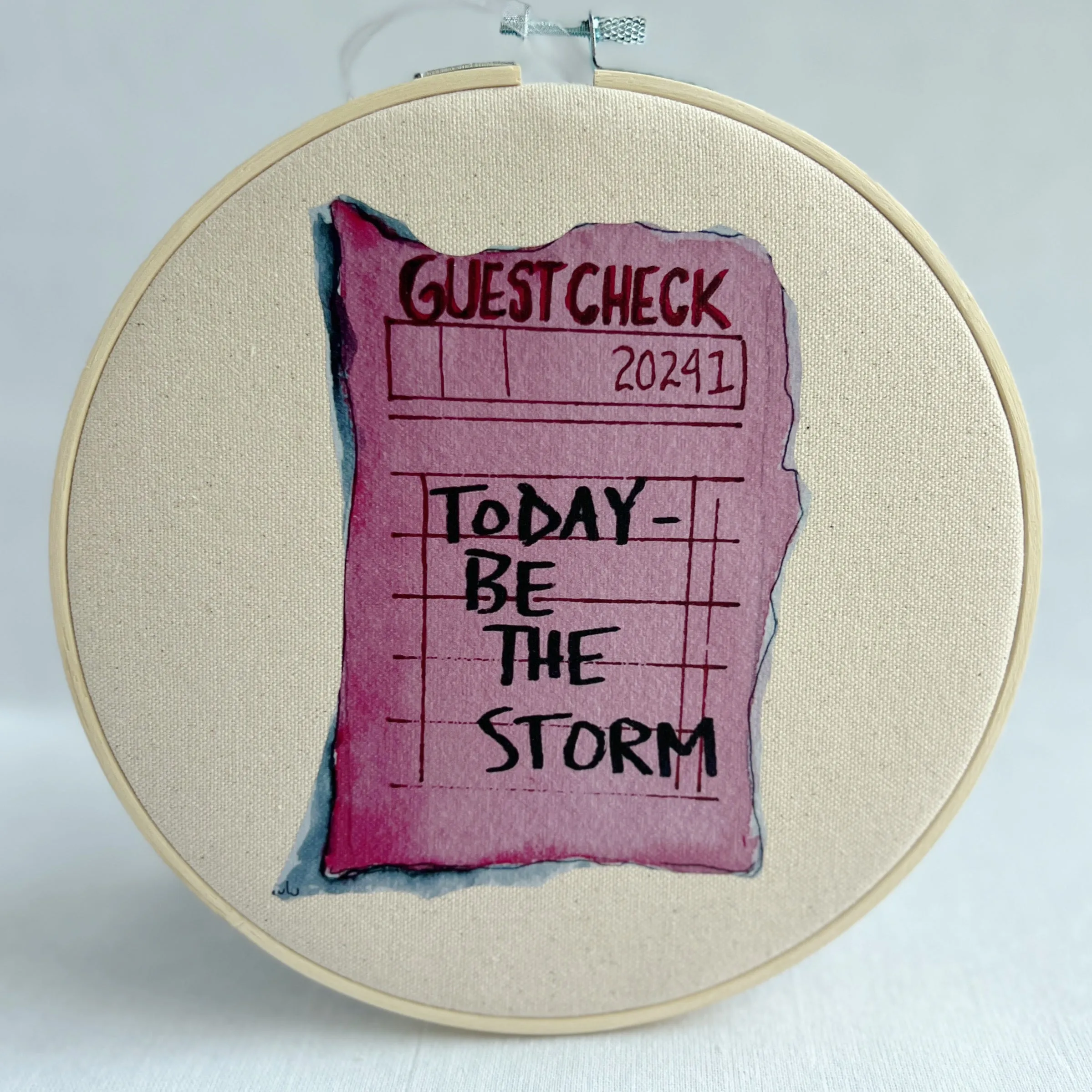 Today be the storm - guest check original vinyl hoop art