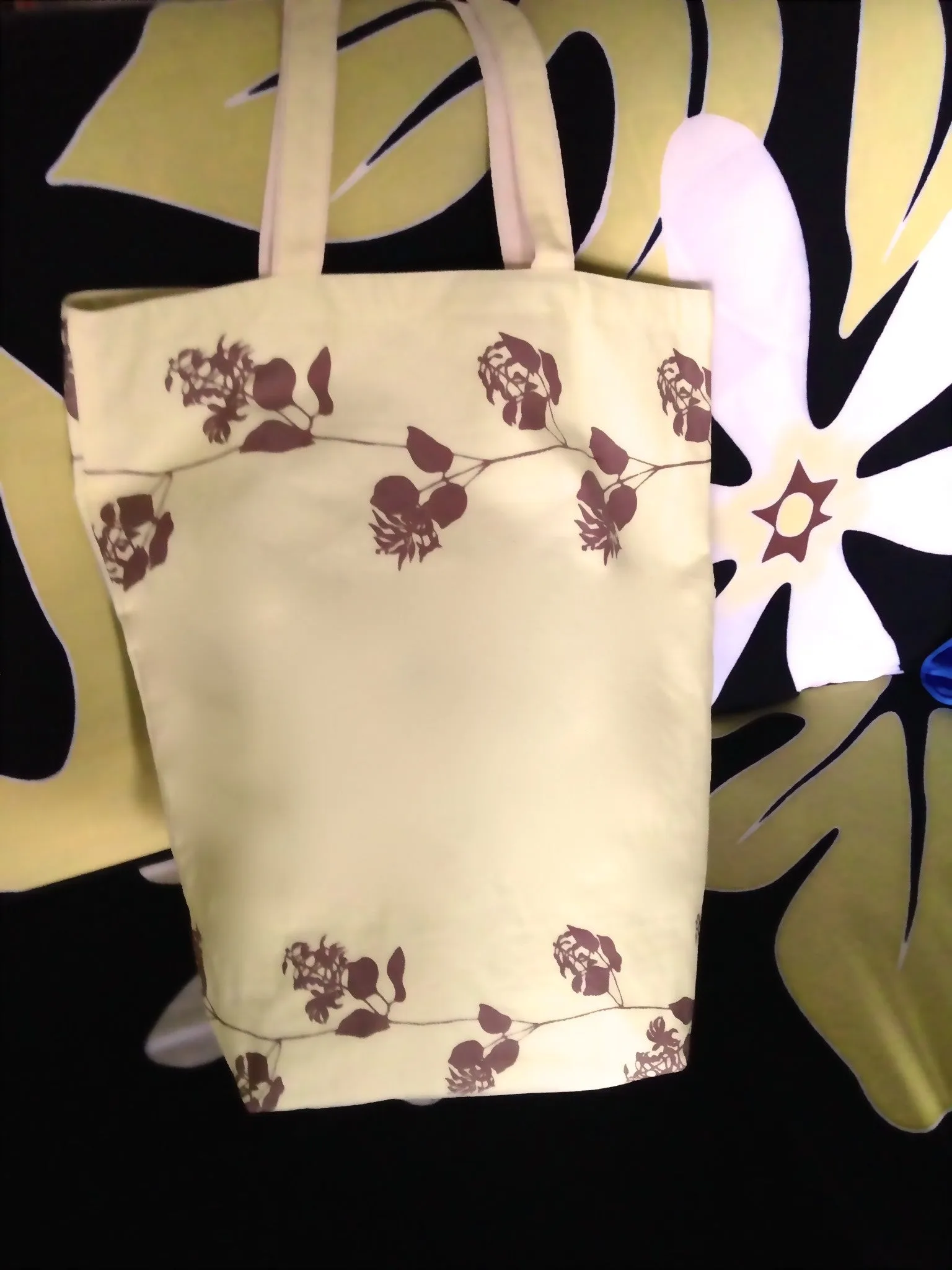 TOTE BAG LIME - NATIVE HAWAIIAN FLOWER NUKU I'WI