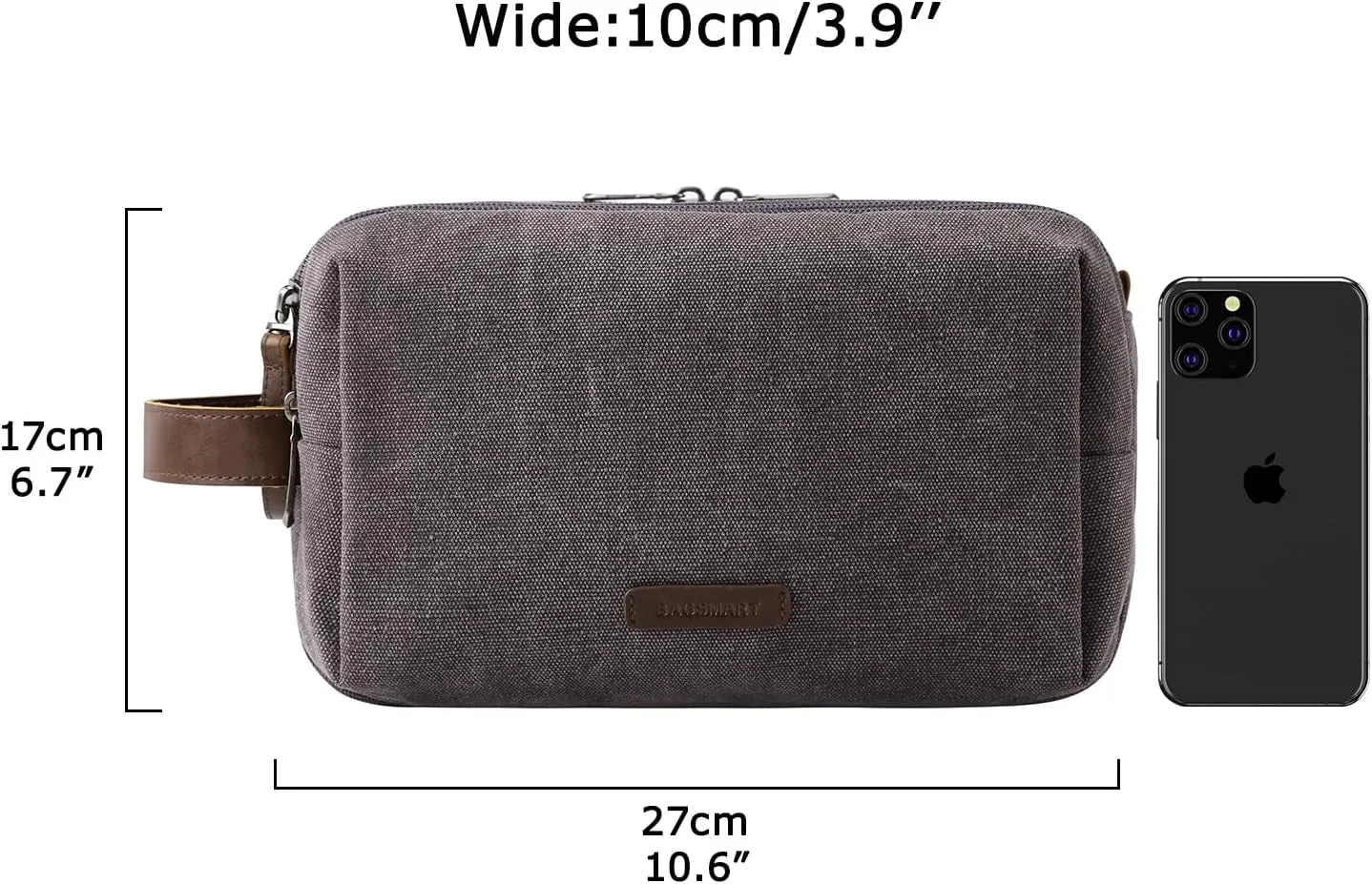 Travel Toiletry Bag for Men Waterproof Canvas Shaving Bag