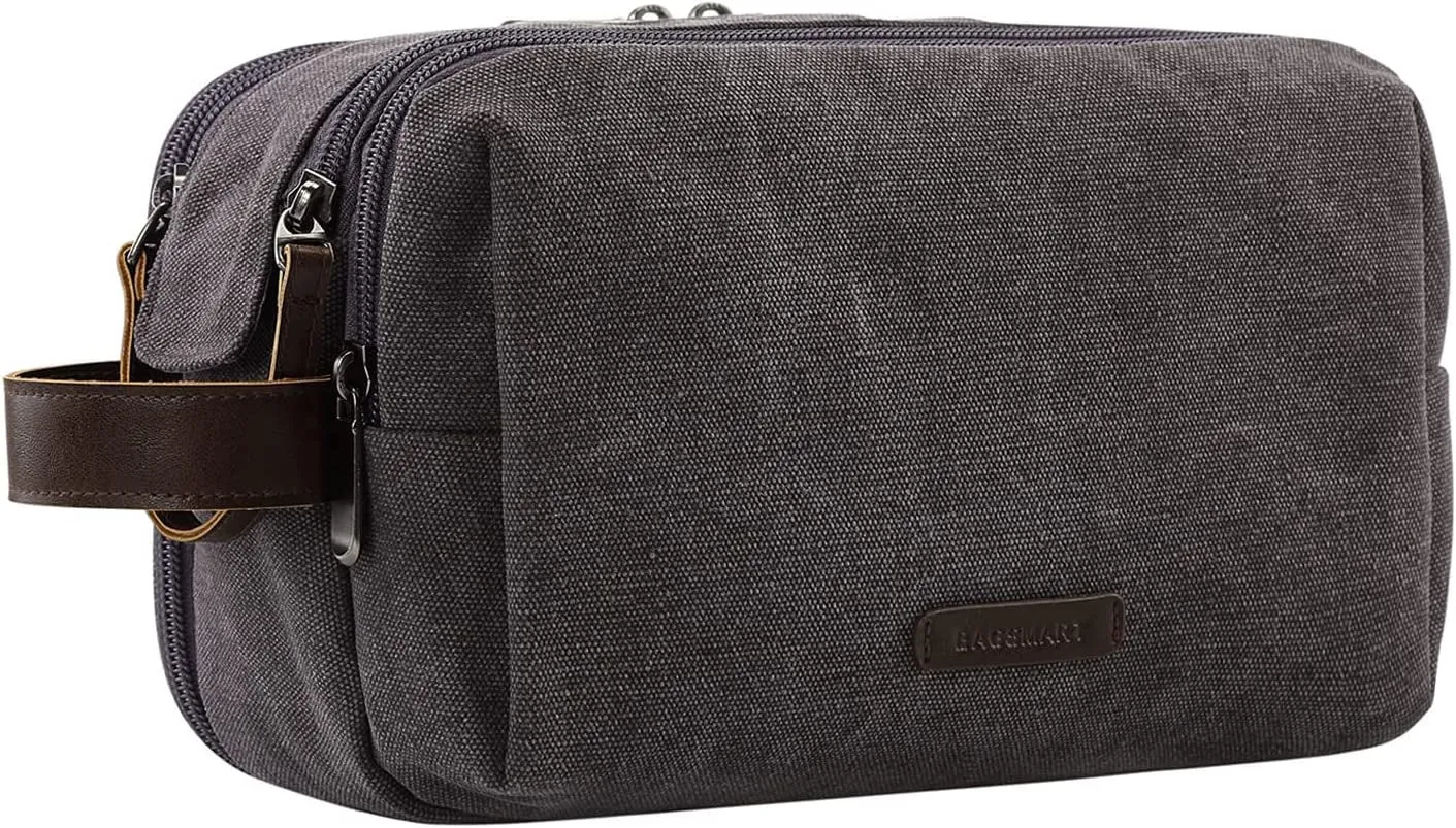 Travel Toiletry Bag for Men Waterproof Canvas Shaving Bag