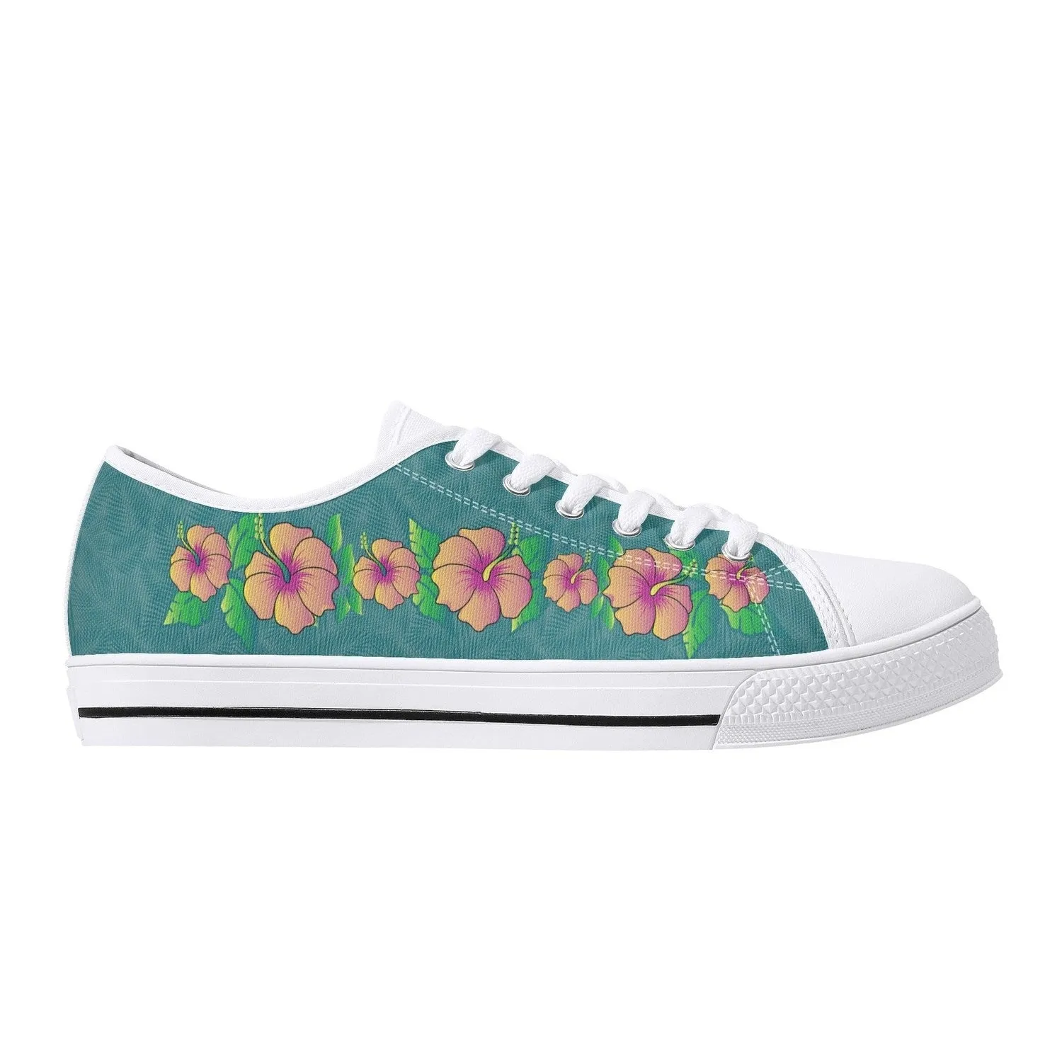 Tropical Flowers Womens Low Top Canvas Shoes