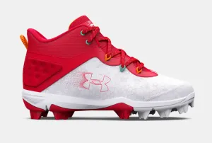Under Armour Harper 8 Mid RM Jr. Baseball Cleats 3026597 White-Red