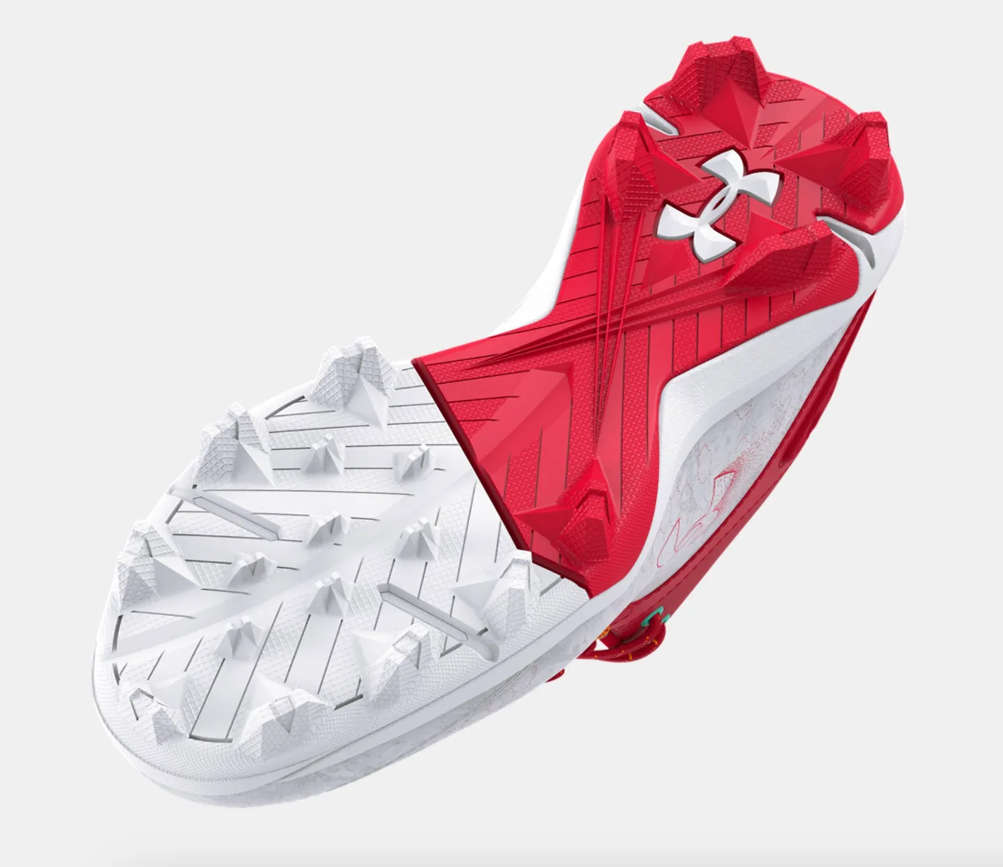 Under Armour Harper 8 Mid RM Jr. Baseball Cleats 3026597 White-Red