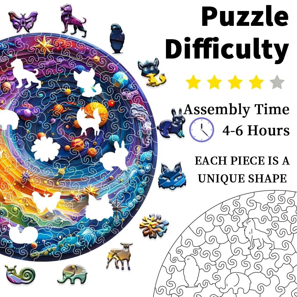 Unique A Space Wooden Jigsaw Puzzles, Planet Puzzle, Circle Jigsaw Puzzles Solar System Space Themed Puzzle Set, Wooden Jigsaw Puzzles, Wood Puzzle, DIY Crafts, Educational Toys for Adults and Kids, Perfect Gift Idea, Christmas gift Idea 185