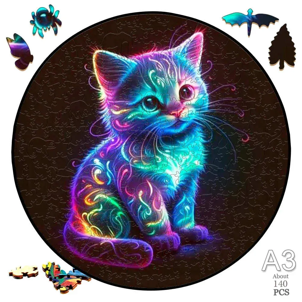 Unique Wooden Animal Jigsaw Puzzle, Animal Shape, Wooden Jigsaw Puzzle, Mindfulness & Educational Animals Game for All Ages, Unique Sustainable, Wildlife Gift, Christmas gift Idea C180