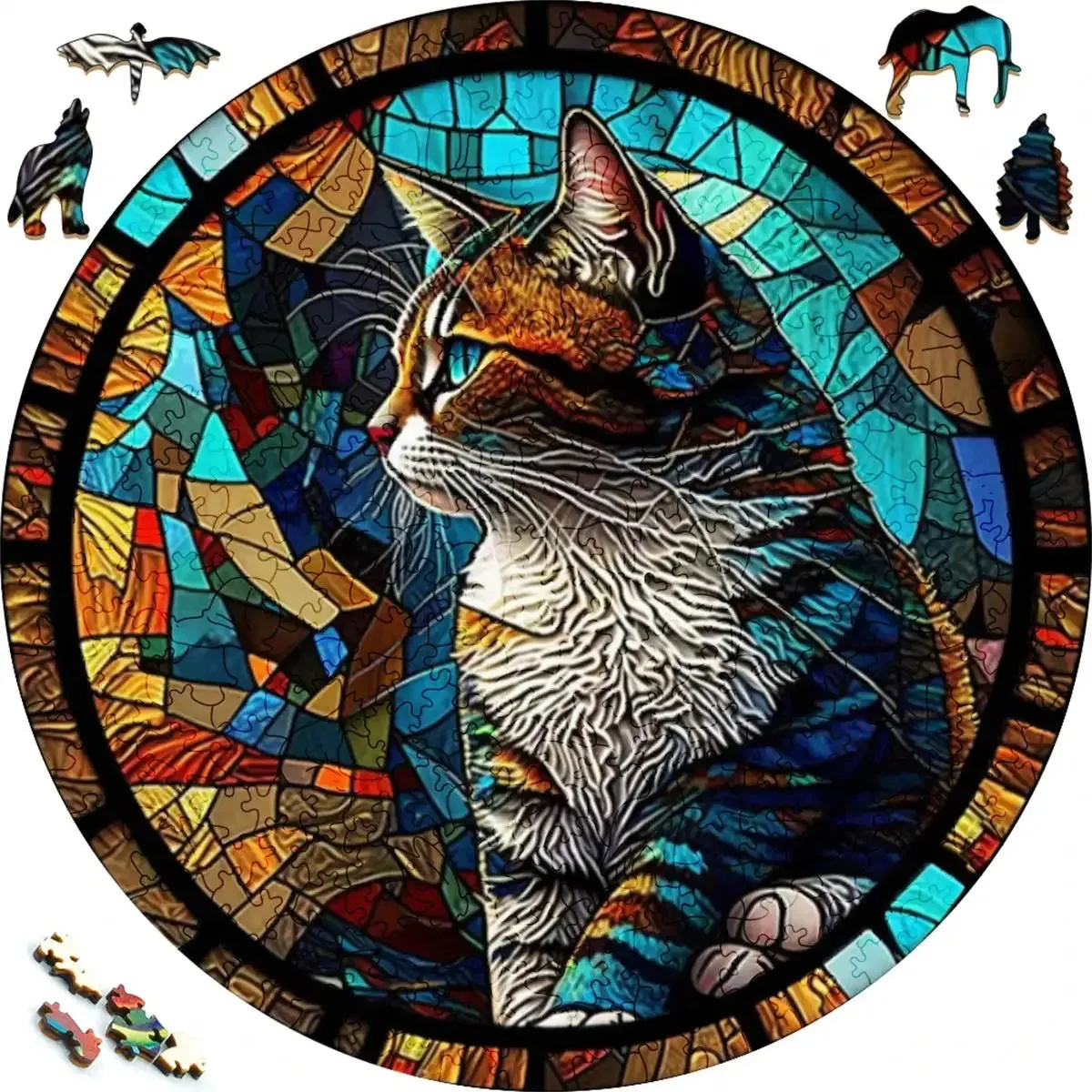 Unique Wooden Animal Jigsaw Puzzle, Wooden Jigsaw Puzzle, Mindfulness & Educational Animals Game for All Ages, Unique Sustainable, Wildlife Gift, Christmas gift Idea C186