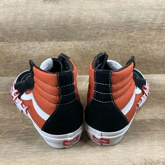 VANS Sk8-Hi Flame High Top Burnt Ochre Orange Suede Canvas Mens 8 Womens 9.5 NEW