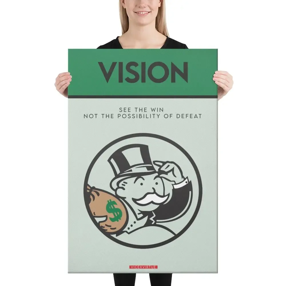 Vision: See the Win – Monopoly Motivational Canvas Print
