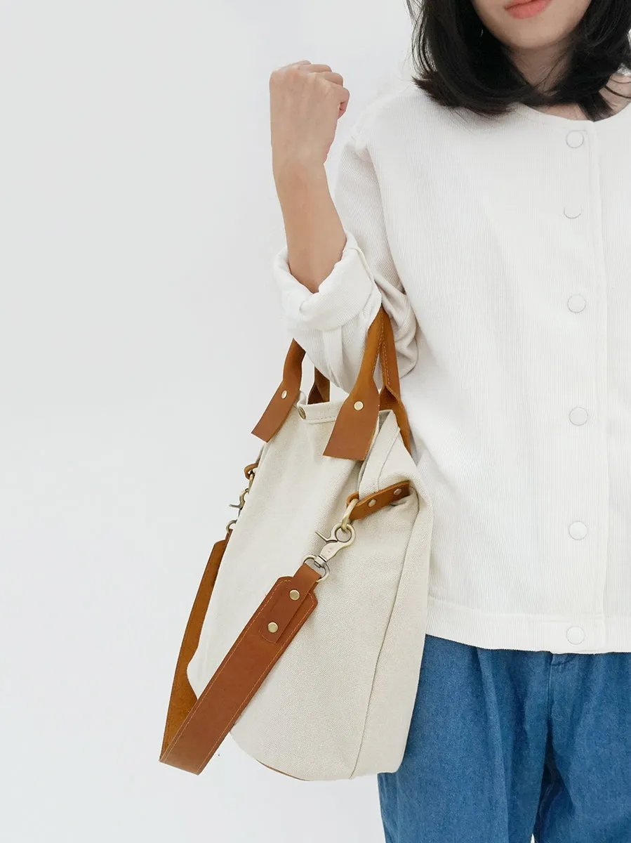 White Gray Canvas Tote Bag Canvas Handbag Womens Canvas Shoulder Tote Bag for Men