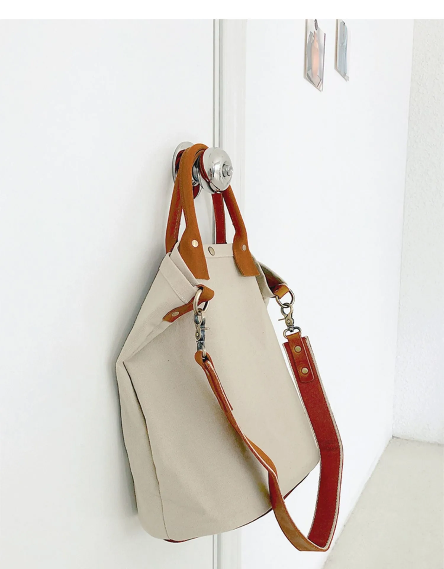 White Gray Canvas Tote Bag Canvas Handbag Womens Canvas Shoulder Tote Bag for Men
