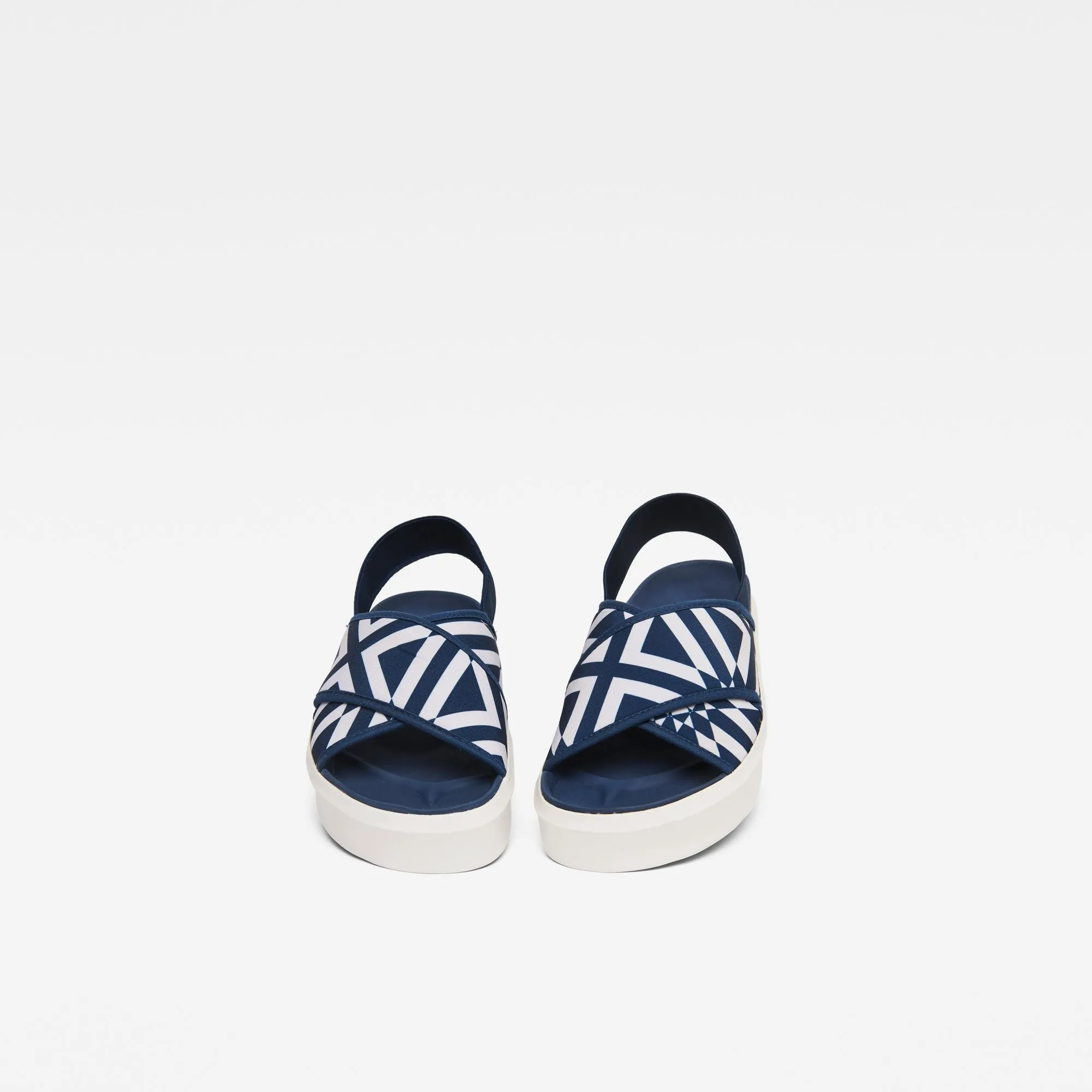 Woman’s STRETT FLAT Sandal Milk/Dark Sara Blue