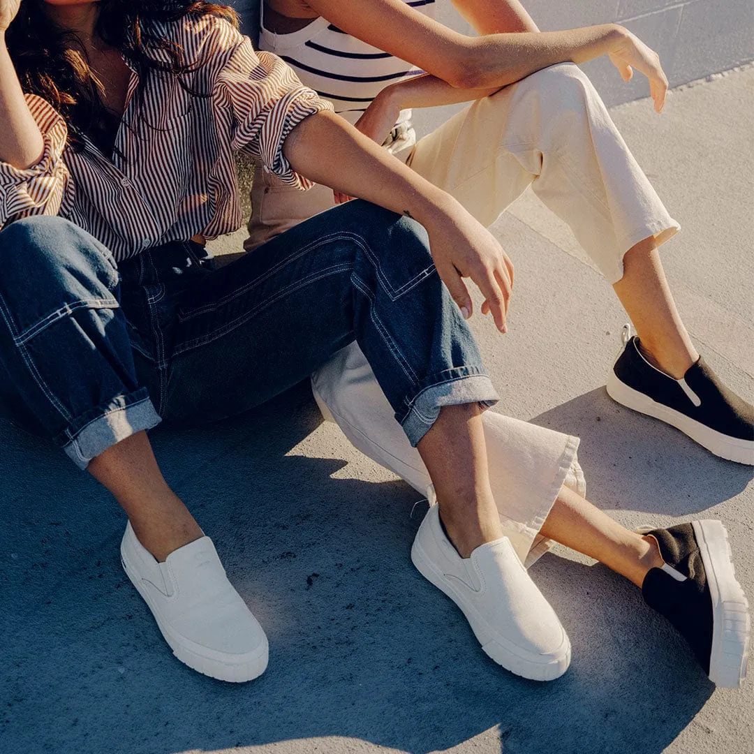 Womens - Fairfax Lug Slip On Platform - White