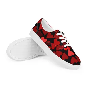Women’s lace-up canvas shoes Full of Hearts