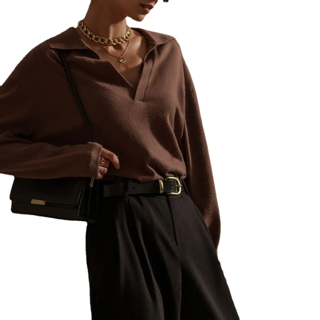 Women's Leisure Collared Pullover Sweater