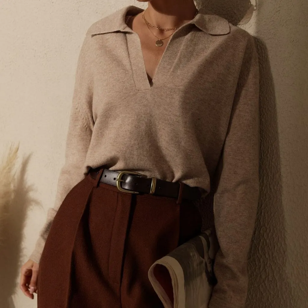 Women's Leisure Collared Pullover Sweater