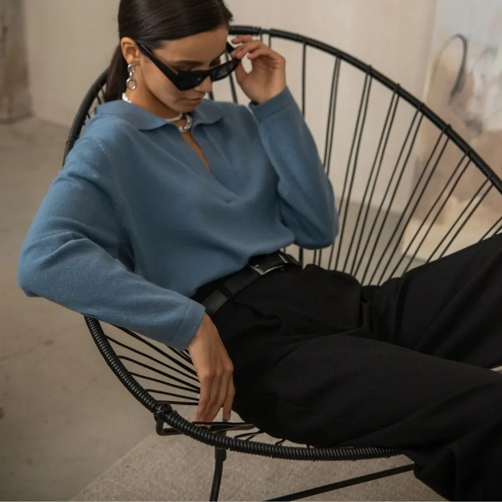 Women's Leisure Collared Pullover Sweater