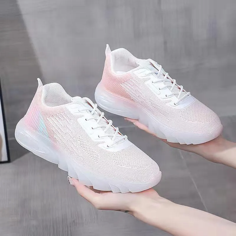 Women's Summer Mesh Breathable Shoes Korean Version All-match Student Casual Sports Shoes Ladies Comfortable Fitness Shoes