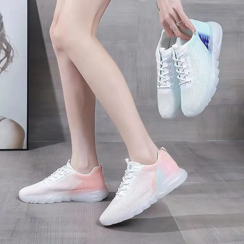 Women's Summer Mesh Breathable Shoes Korean Version All-match Student Casual Sports Shoes Ladies Comfortable Fitness Shoes