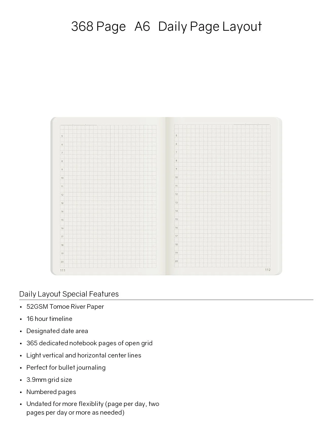 Wonderland222 2024 Edition A6 Notebook with 52gsm Sanzen Tomoe River Paper, 368 pages