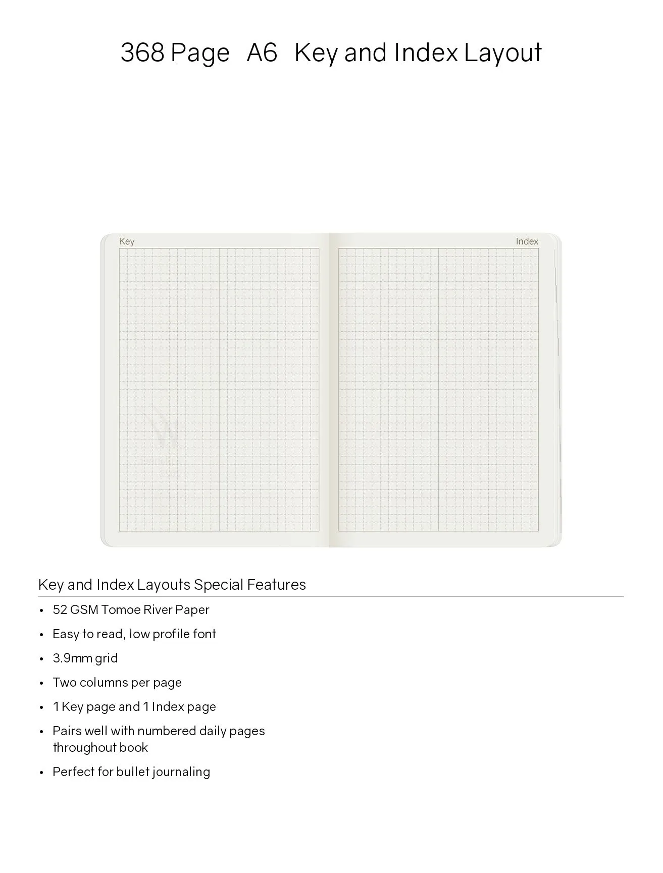Wonderland222 2024 Edition A6 Notebook with 52gsm Sanzen Tomoe River Paper, 368 pages