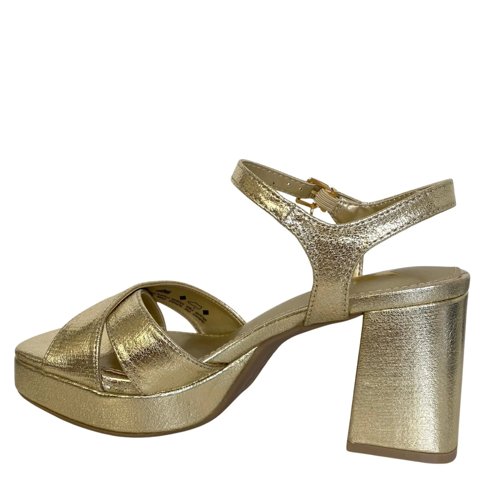 XTI Gold Platform Block Heel Sandals